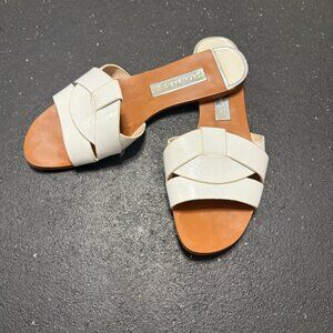 Zara Flat Criss-Cross Crossed Leather Sandals